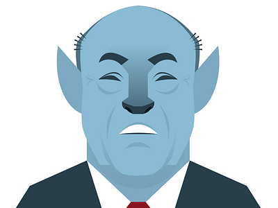 Na'vi Rudy Giuliani in the style of a New Yorker author illo avatar dumb giuliani illustration navi new yorker portrait really dumb