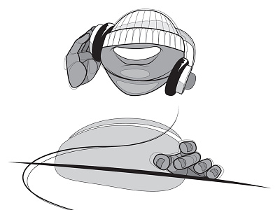 Fat DJ dj headphones house illustration minimal mix music