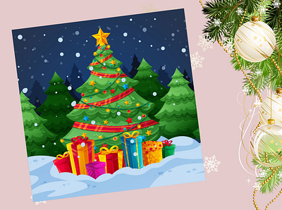 christmas-tree-with-gifts-background bundle new year digital