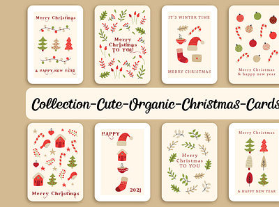 Collection-Cute-Organic-Christmas-Cards bundle new year digital