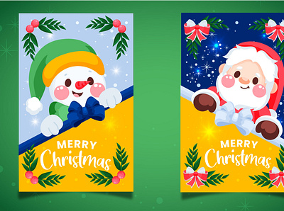 Colorful-hand-drawn-christmas-cards=1 bundle new year digital
