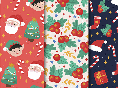 hand-drawn-christmas-pattern-collection bundle new year digital
