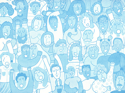 Overwhelmed characterdesign crowd illustration design digital illustration diy illustration ilustrator risography zine