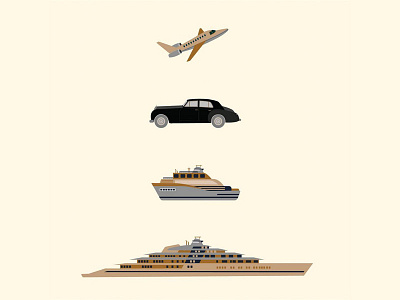 Luxury Travel car cruise icon design illustration luxury plane ship transportation travel yacht