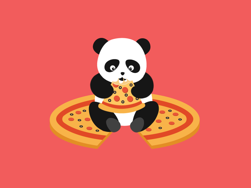 Pizza Panda animation character food gif loop motion olive panda pepperoni pizza ui