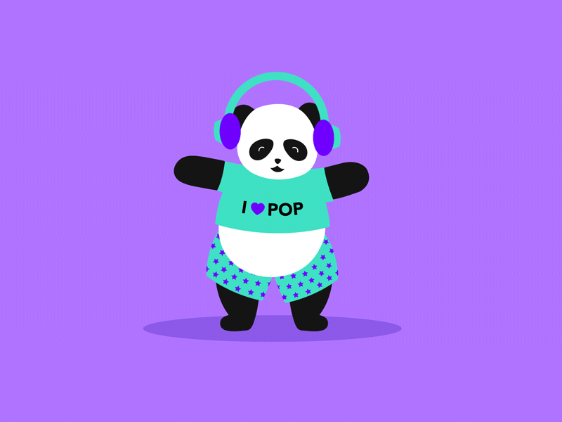 Pop Panda animation design gif headphones illustration music panda pop visual