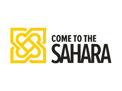 Come To The Sahara Brand brand geometric logo sahara travel yellow