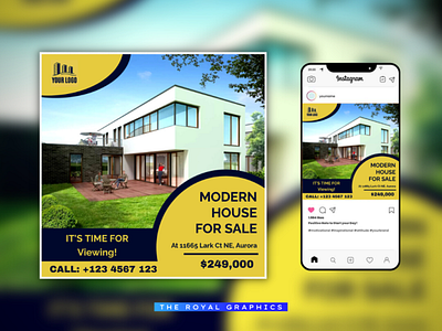 House Promotional Post Template branding design graphic design house promotion illustration instagram template property sale real estate post