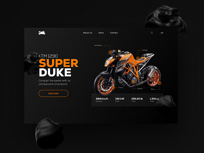 KTM 1290 SUPER DUKE WEBSITE DESIGN design graphic design landing page moto ui ux website design