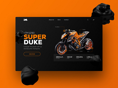 KTM 1290 SUPER DUKE WEBSITE DESIGN graphic design landing page moto ui ux website design