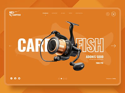 Fishing boat carp carpfish figma fish fisherman fishing jetup ocean scuba diver ui ux webdesign website