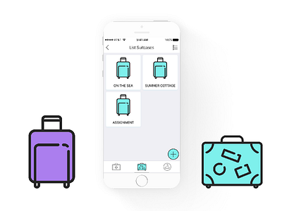 Mobile suitcase bag design ios iphone jetup mobile app ui ux