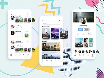 Social App app design ios iphone iphonex jetup mobile social ui ux