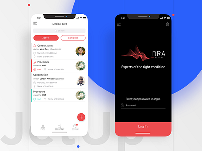 D.R.A. Medical app d.r.a. design digital ios iphone iphonex jetup medical mobile ui ux