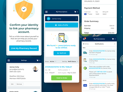 Prescription Medication Management dashboard app ecommerce flat healthcare web app
