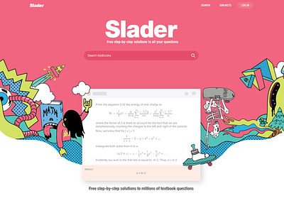 Slader landing page branding design homepage design illustration landing page ui website