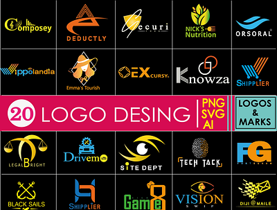 20 LOGO DESIGN FOR YOUR BUSINESS - LOGOS & MARKS 3d adobe illustrator amazon kdp animation besiness book brand brand identity branding business design graphic design illustration logo logo design logofolio logotipo motion graphics visual identity workshop