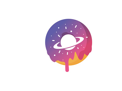 Saturn Donut Logo branding design illustration logo planet saturn scifi typography vector