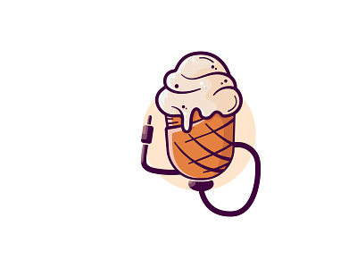 Ice Cream Podcast Logo branding design icecream illustration logo mic podcast