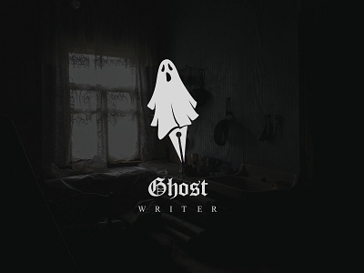 Ghost Writer Logo branding design ghost illustration illustrator logo spooky vector