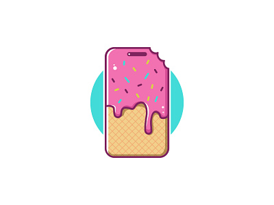 Smartphone Donut Logo ice cream illustration logo smartphone vector