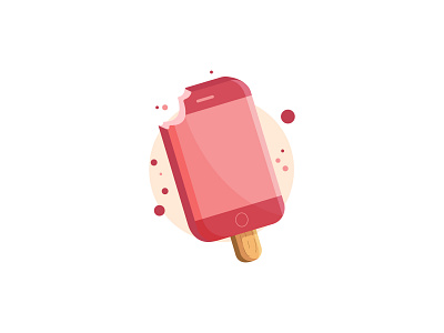 Smartphone Ice Cream Logo branding delicious design fresh ice cream logo smartphone technology vector