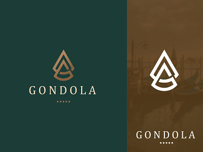 Gondola Monogram Logo branding design hotel illustration logo luxury vector