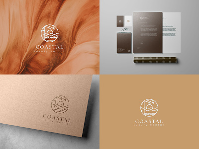 Coastal Luxury Logo beach branding brown coast design illustration logo luxury tropical vector