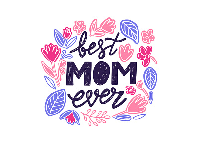 Mothers day illustration design illustration lettering typography vector