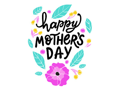 Mothers day illustration design illustration lettering typography vector