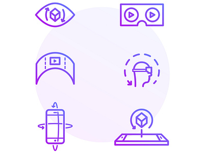 VR (Virtual Reality) icon set