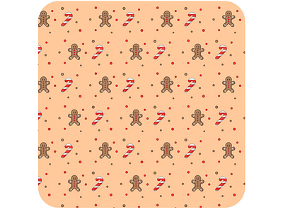 Christmas gingerbread & candy cane pattern design, Xmas theme