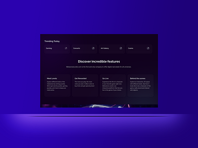 MetaverseLevels Website section2 2d design figma landing page meta metaverse metaverselevels product product design ui website website design