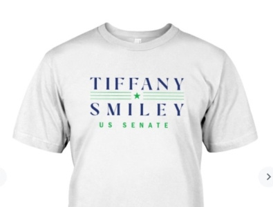 Tiffany Smiley For Senate T Shirts 3d animation branding graphic design logo motion graphics tiffanysmile tiffanysmileyforsenate tshirts ui ussenate