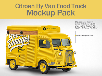Citroen Hy Van Food Truck Mockup Pack vehicle
