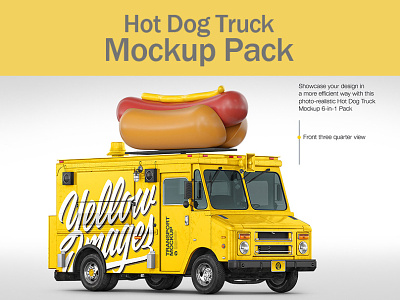 Hot Dog Truck Mockup Pack branding design illustration typography vector vehicle