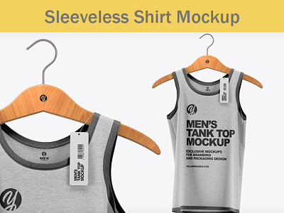 Melange Sleeveless Shirt on Hanger Mockup branding design illustration tank top