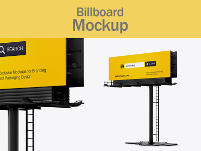 Billboard Mockup - Right Half Side View smart objects