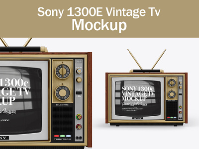 Sony 1300E Vintage Tv Mockup television system