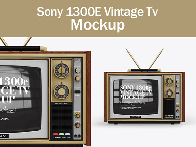 Sony 1300E Vintage Tv Mockup