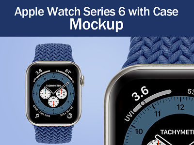 Apple Watch Series 6 with Titanium Case Mockup branding design logo smart objects titanium watch