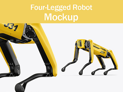 Four-Legged Robot Mockup branding design illustration logo walking