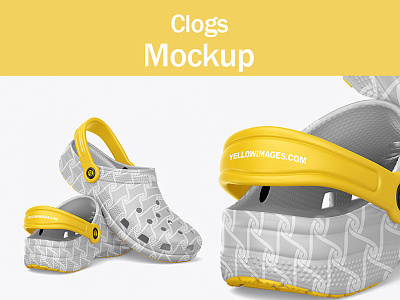 Clogs Mockup branding design illustration logo rain slippers