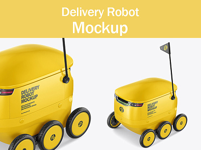 Delivery Robot Mockup branding design food illustration logo mockup technology