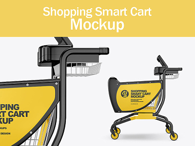 Shopping Smart Cart Mockup branding design illustration logo weels