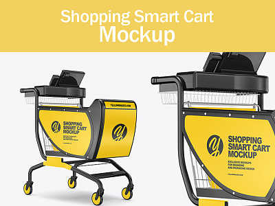 Shopping Smart Cart Mockup branding design illustration logo weels
