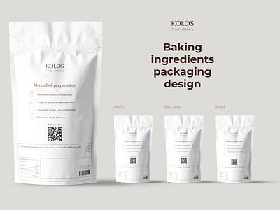 Packaging design for baking ingredients. (Back) branding design graphic design logo ui