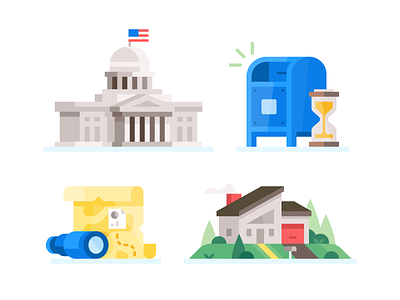 Credit Karma: Misc. Spot Illustrations #2 capitol finance government home home buying insights spot illustration tax united states wait waiting