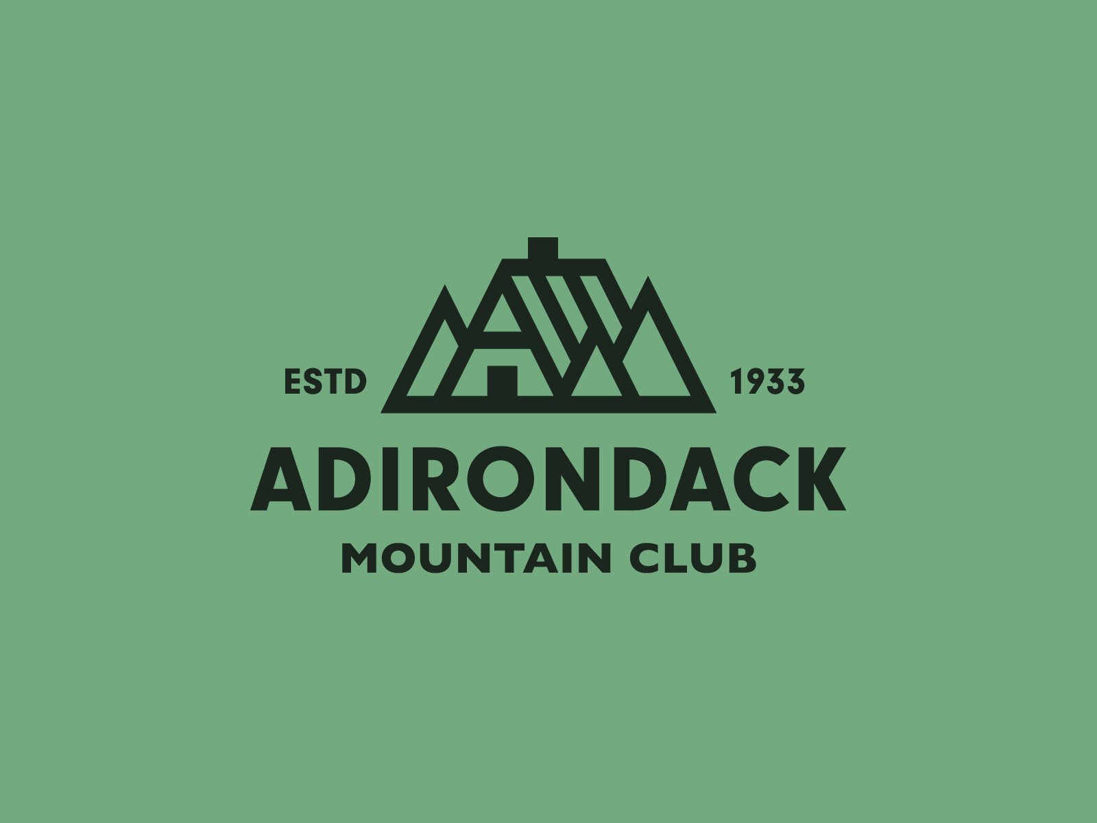 Adirondack Mountain Club woods forest cabin camping hiking branding adirondack mountain logo