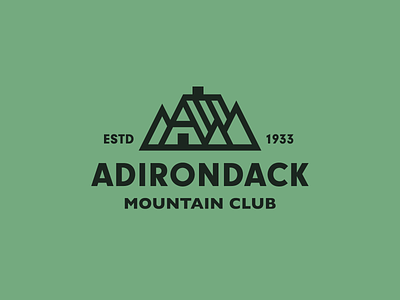 Adirondack Mountain Club adirondack branding cabin camping forest hiking logo mountain woods